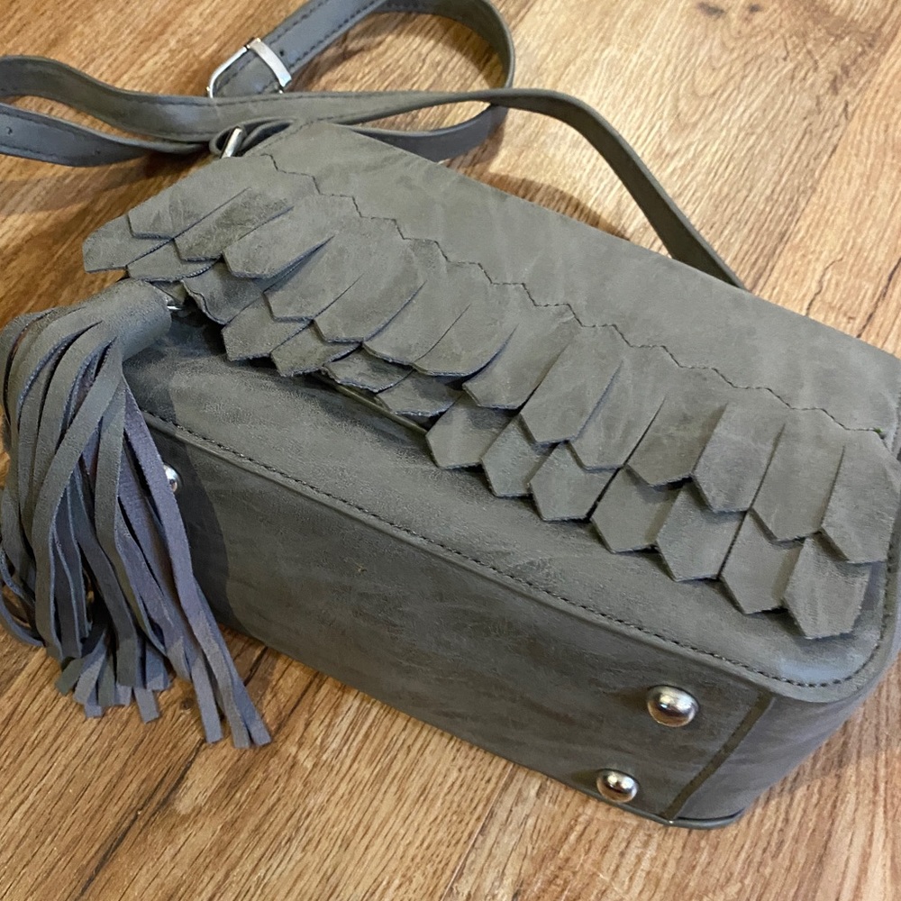 Grey Boho Faux Leather Purse - Picture 4 of 6